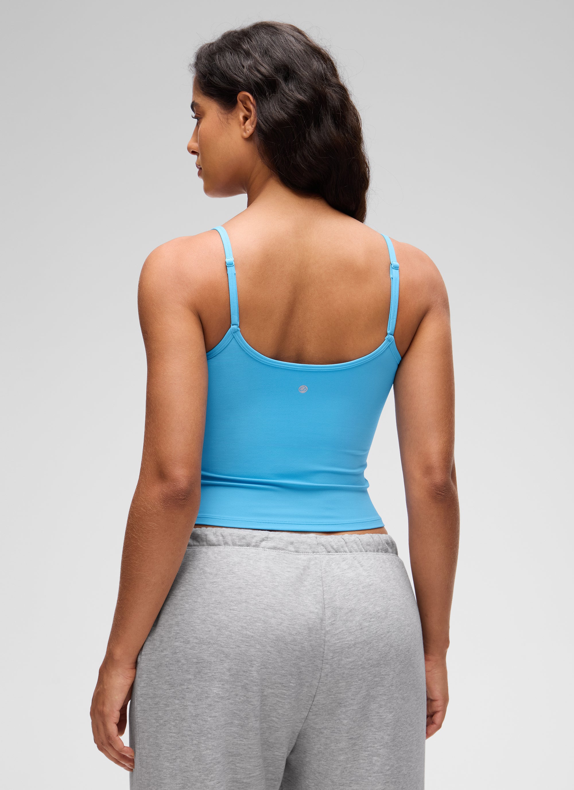 CRZ YOGA Áo ba lỗ nữ kiểu dáng thoải mái cổ tròn, lưng khoét chữ U, lót kép, màu xanh kayak ( Butterluxe )