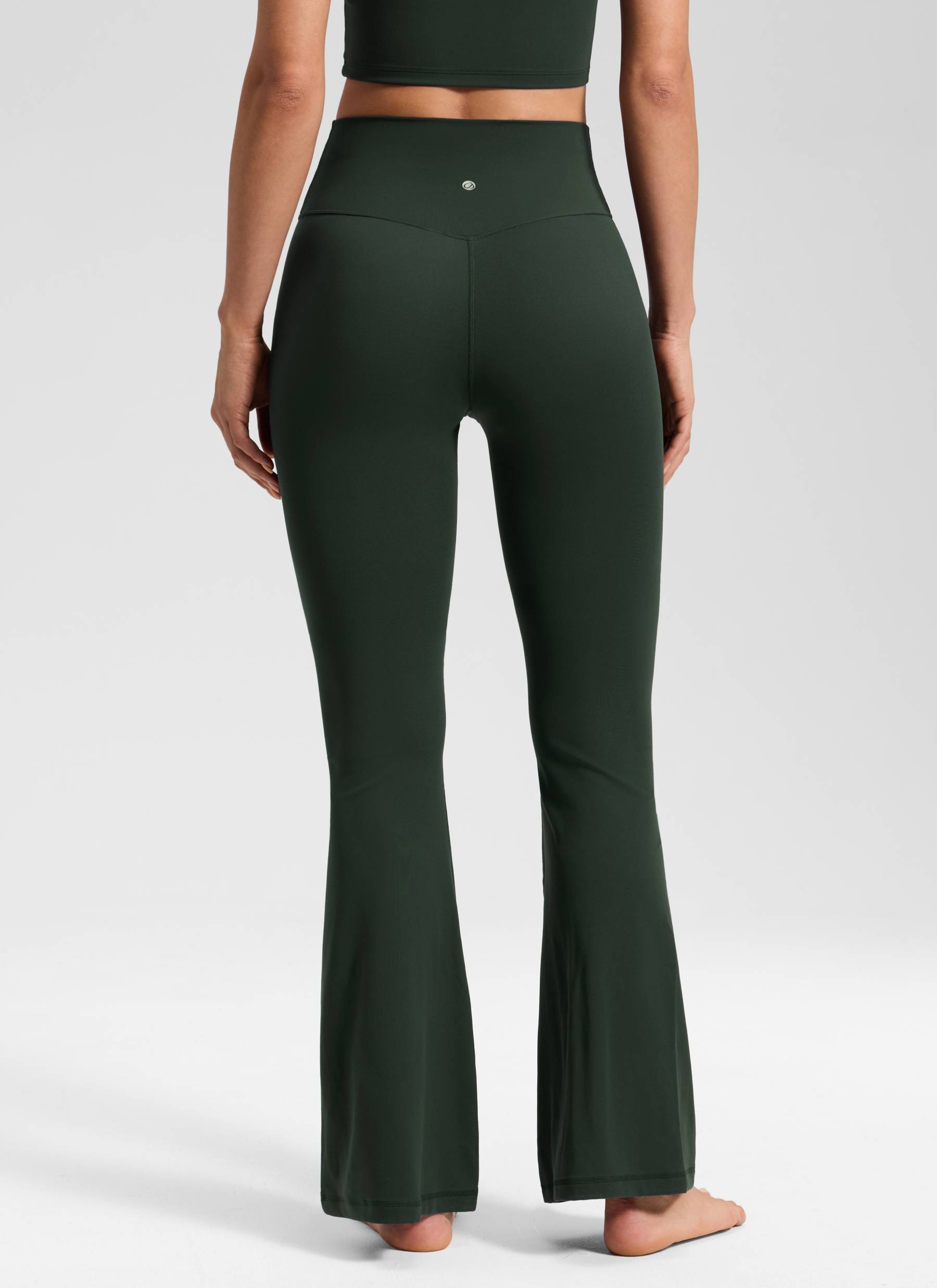 CRZ YOGA Quần legging nữ kiểu chéo chữ V, cạp cao, ống loe, màu Butterluxe , cỡ 31