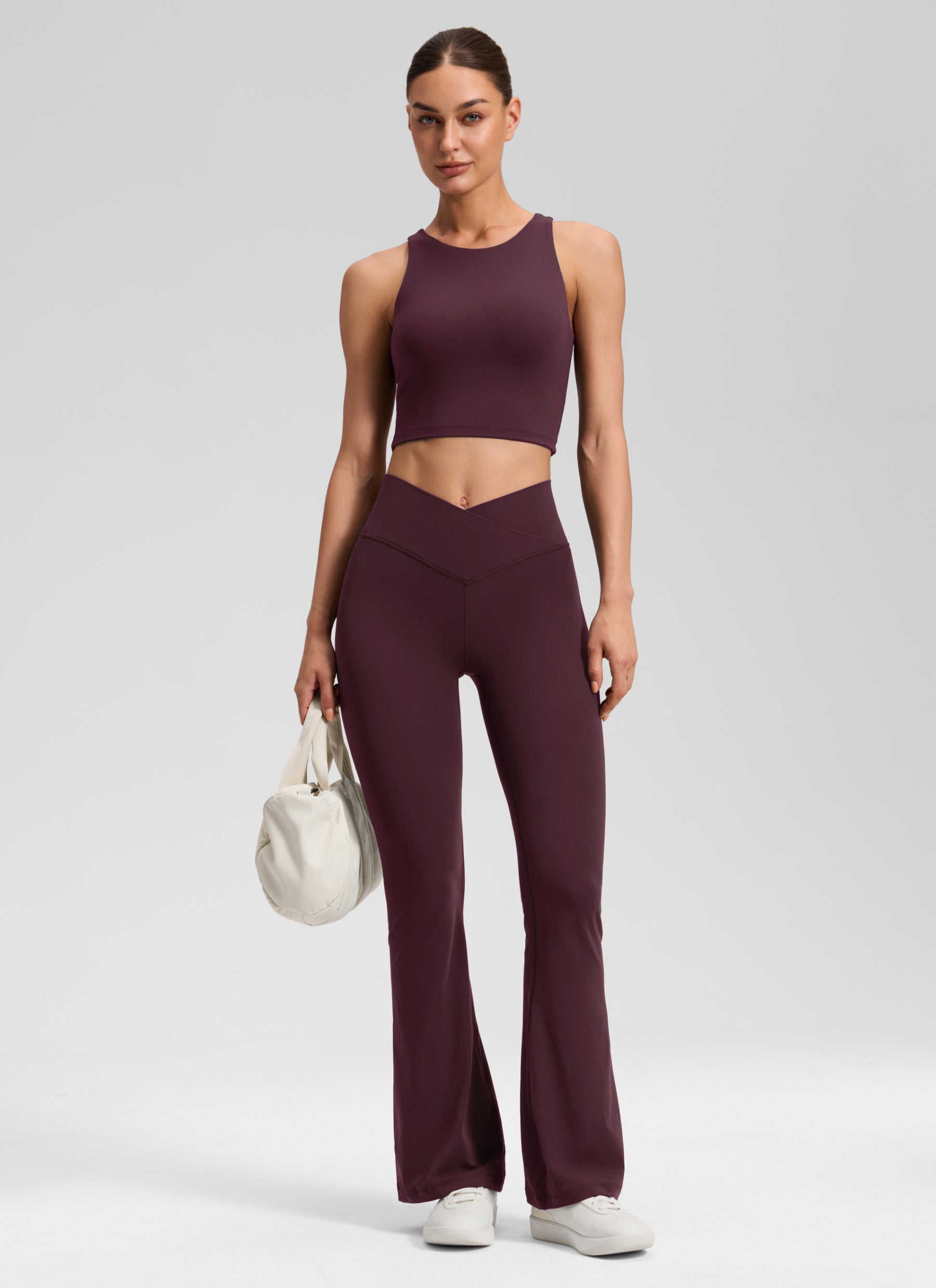CRZ YOGA Women Butterluxe V Crossover High Waist Flare Leggings 31