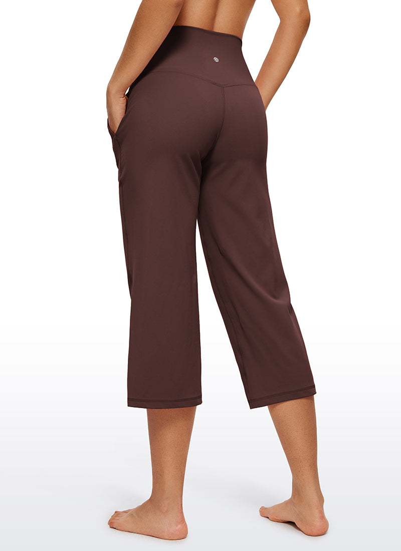 CRZ YOGA Women's Butterluxe High Rise Wide Leg Pants with Pockets 23'' Taupe