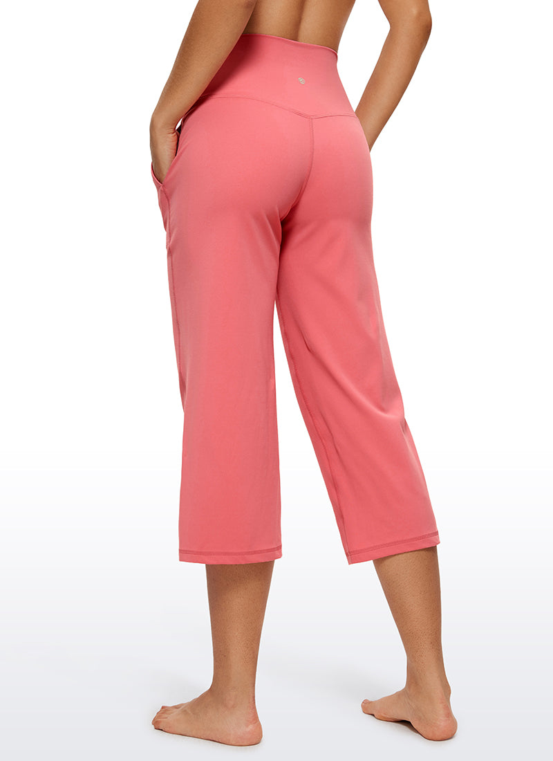 CRZ YOGA Women's Butterluxe High Rise Wide Leg Pants with Pockets 23'' Raspberry Sorbet