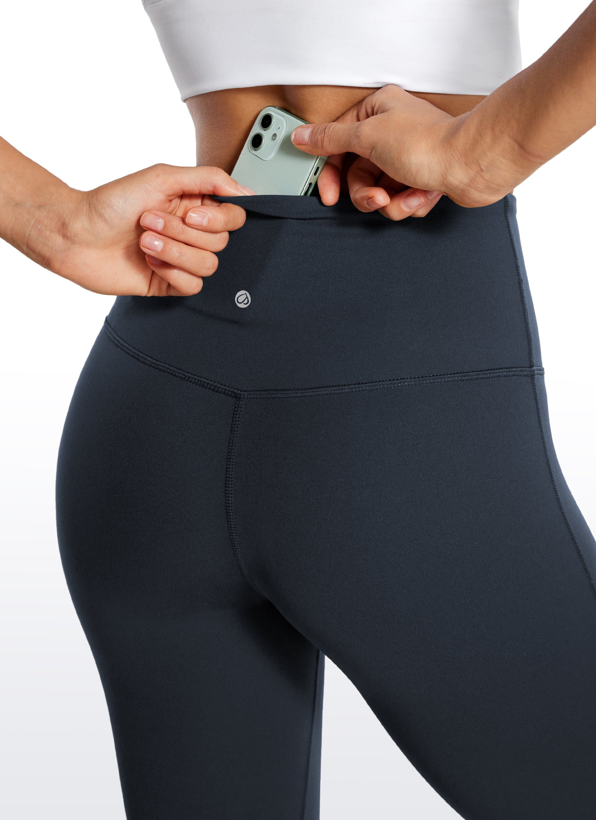 Butterluxe Quần legging cạp cao, ống loe rộng, kiểu bootcut, có túi, cỡ 33