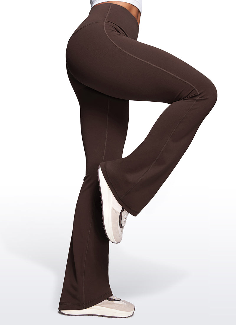 Butterluxe Quần legging cạp cao, ống loe rộng, kiểu bootcut, có túi, cỡ 33