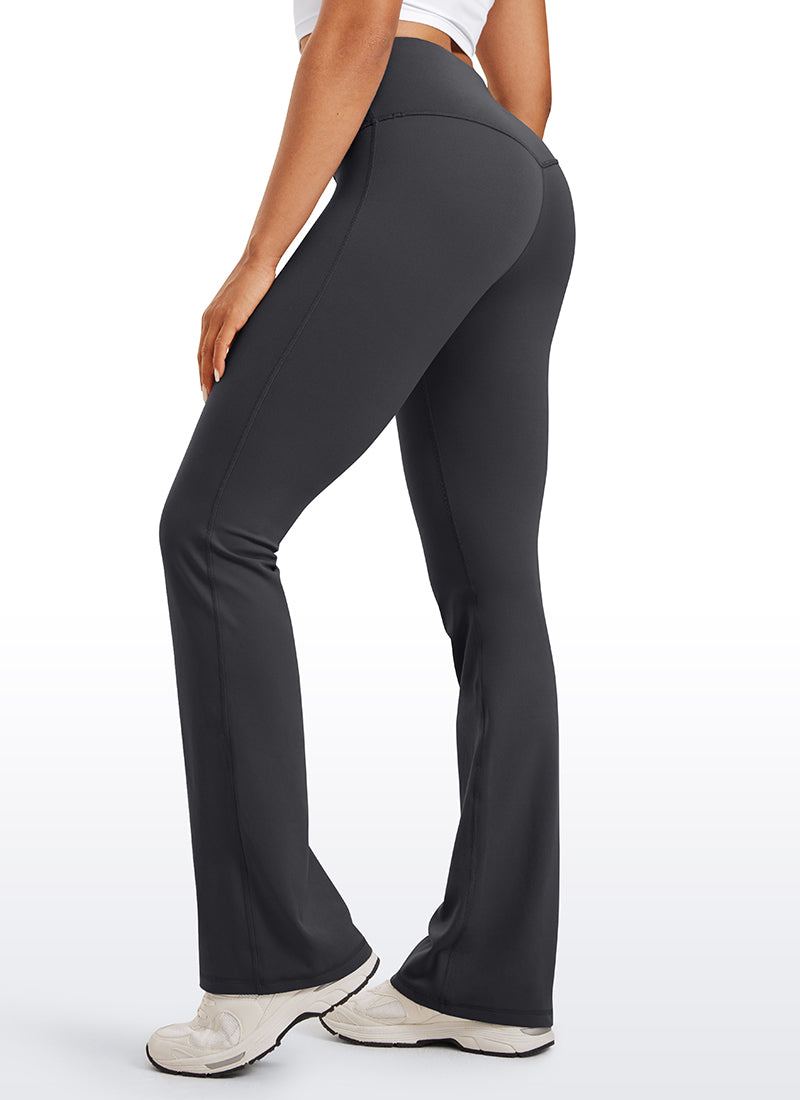 Butterluxe Quần legging cạp cao, ống loe rộng, kiểu bootcut, có túi, cỡ 33