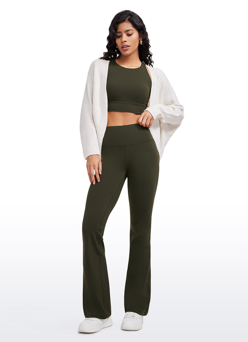 Butterluxe Quần legging cạp cao, ống loe rộng, kiểu bootcut, có túi, cỡ 33