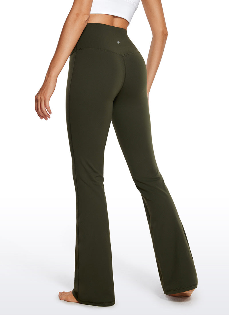 Butterluxe Quần legging cạp cao, ống loe rộng, kiểu bootcut, có túi, cỡ 33
