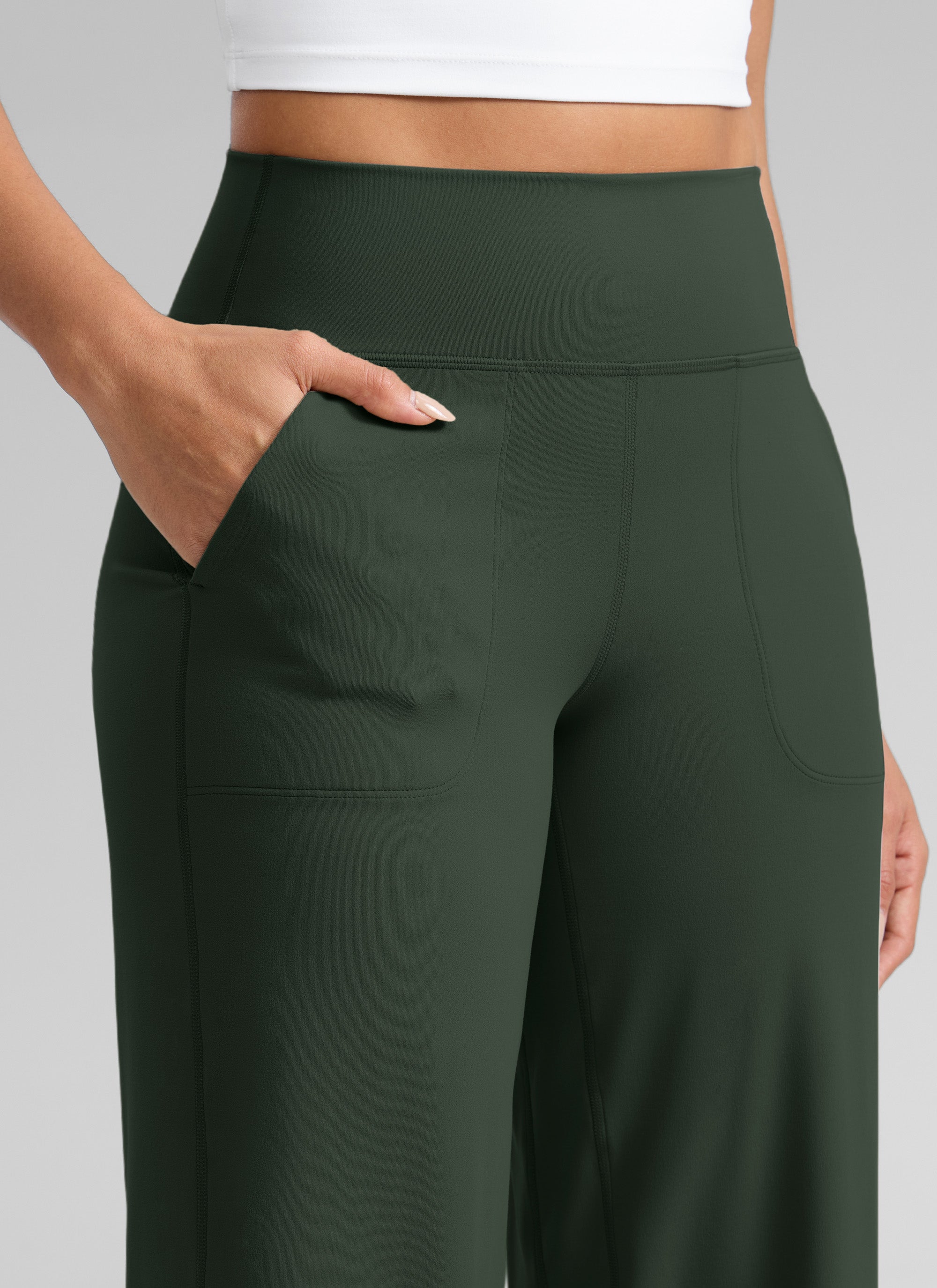 CRZ YOGA レディースButterlift ポケット付きハイウエストワイドレッグパンツ 33