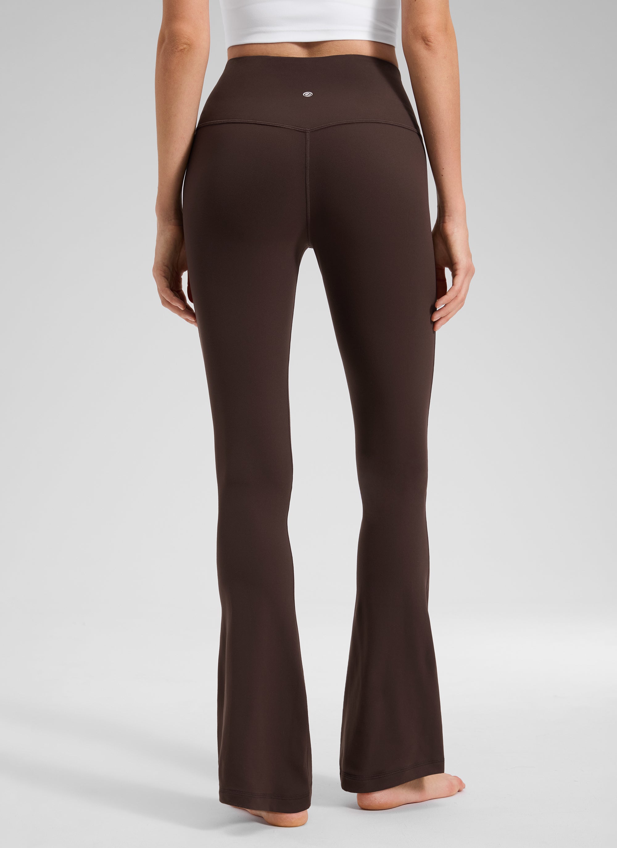 CRZ YOGA Nữ  Quần legging ống loe ngắn có túi, cạp cao, màu Butterluxe , cỡ 30
