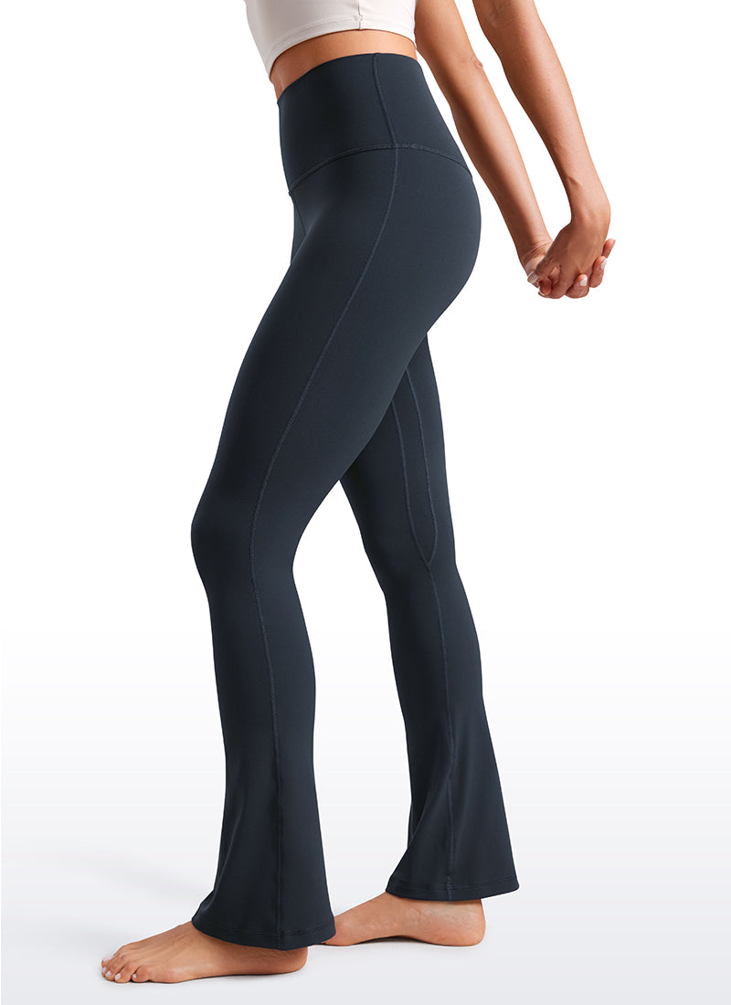 CRZ YOGA Nữ  Quần legging ống loe ngắn có túi, cạp cao, màu Butterluxe , cỡ 30
