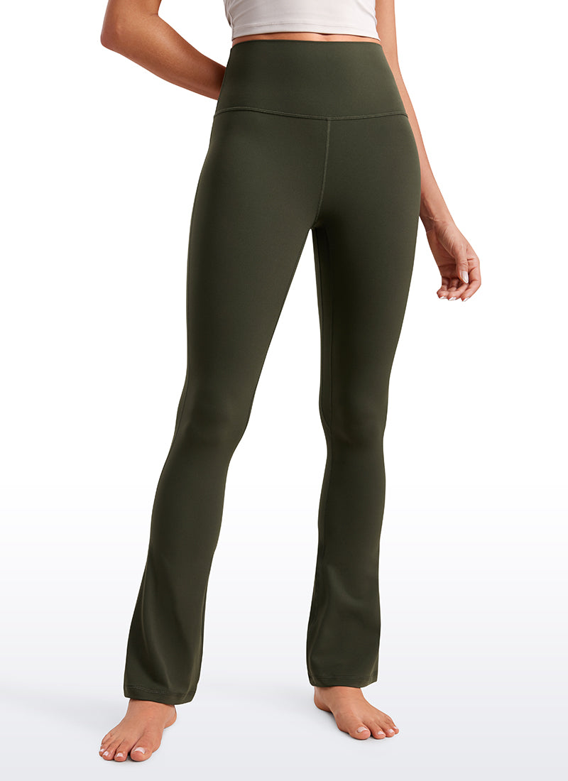 CRZ YOGA Nữ  Quần legging ống loe ngắn có túi, cạp cao, màu Butterluxe , cỡ 30