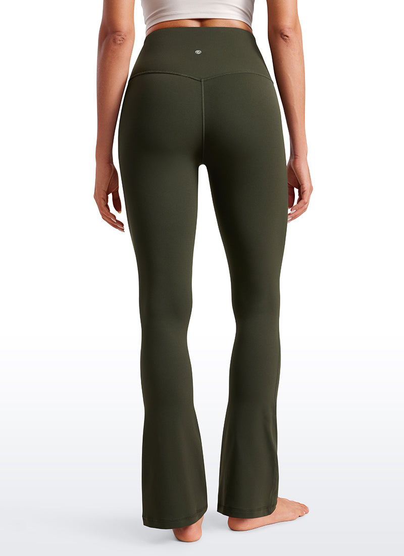 CRZ YOGA Nữ  Quần legging ống loe ngắn có túi, cạp cao, màu Butterluxe , cỡ 30