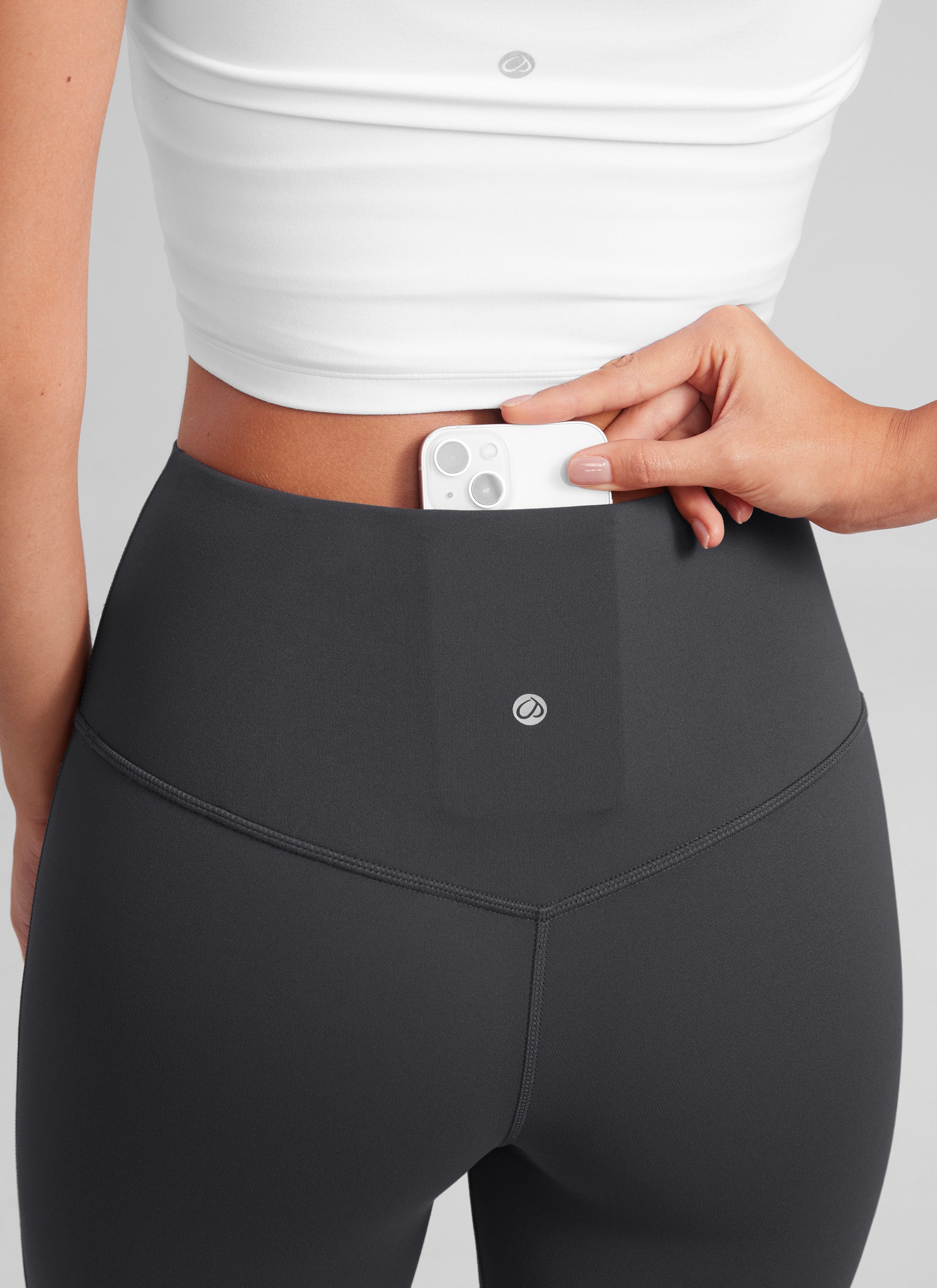 CRZ YOGA Nữ  Quần legging ống loe ngắn có túi, cạp cao, màu Butterluxe , cỡ 30