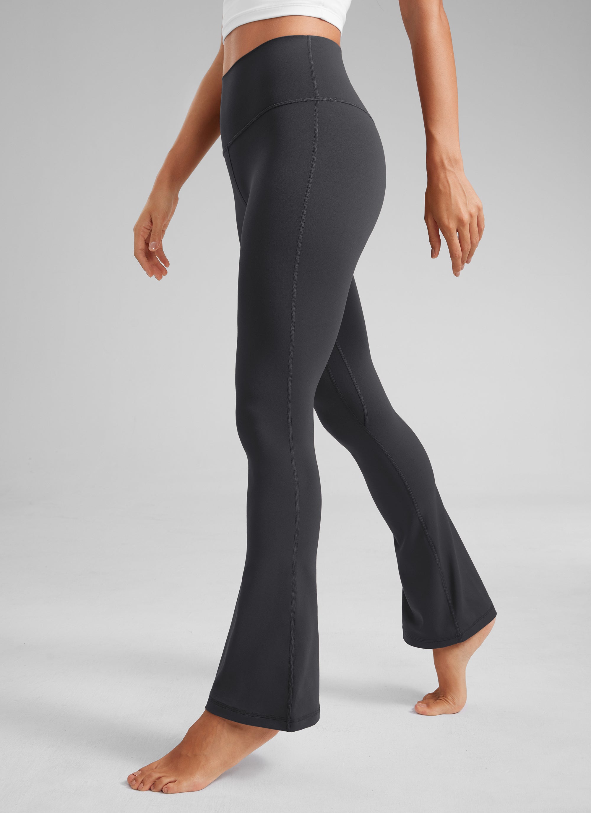 CRZ YOGA Nữ  Quần legging ống loe ngắn có túi, cạp cao, màu Butterluxe , cỡ 30