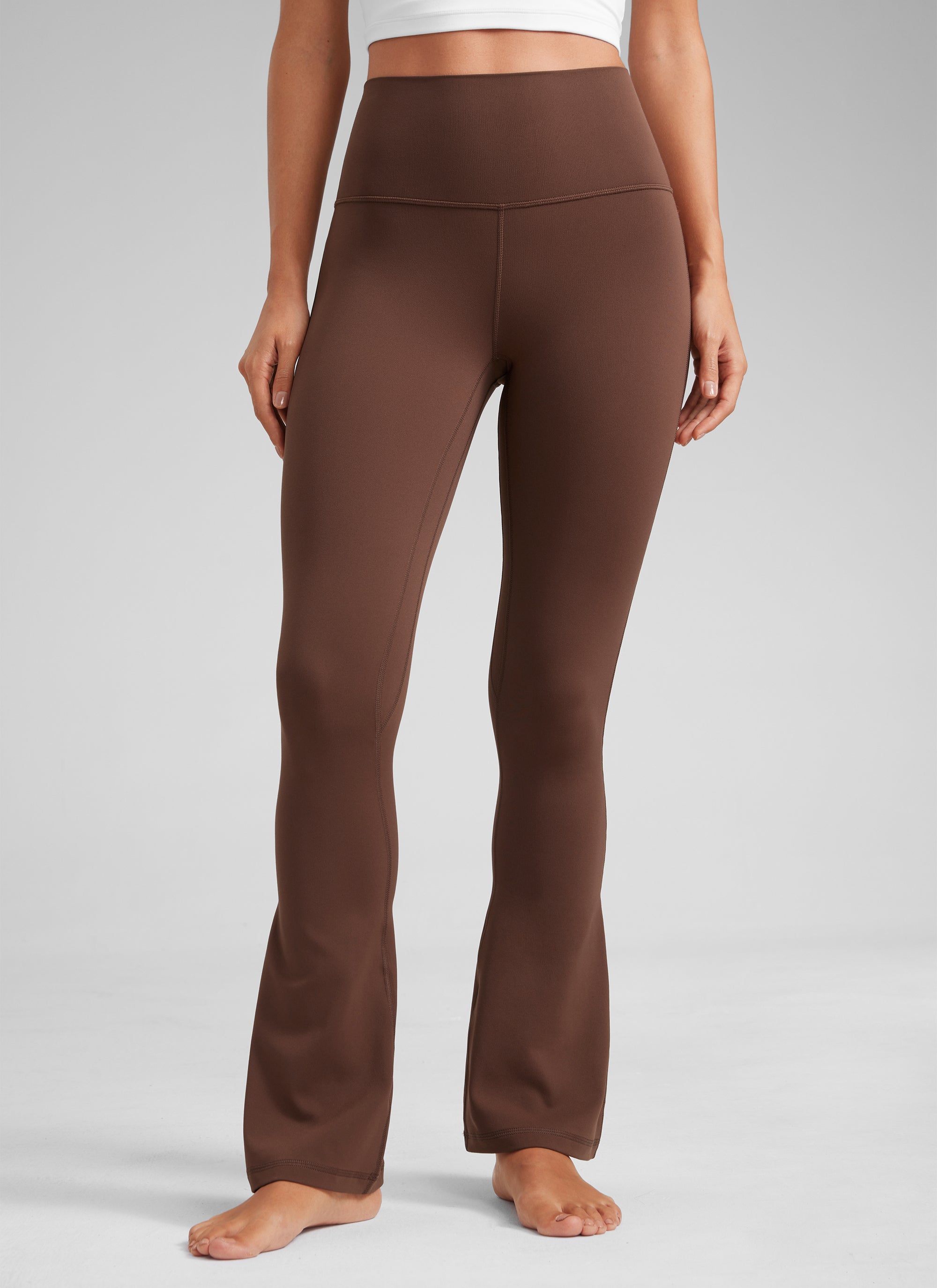 CRZ YOGA Nữ  Quần legging ống loe ngắn có túi, cạp cao, màu Butterluxe , cỡ 30