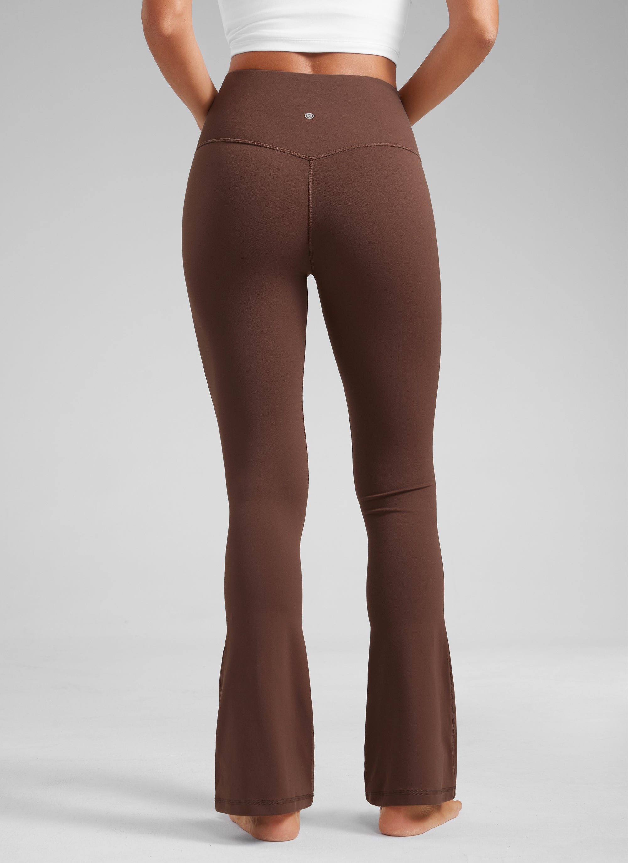CRZ YOGA Nữ  Quần legging ống loe ngắn có túi, cạp cao, màu Butterluxe , cỡ 30