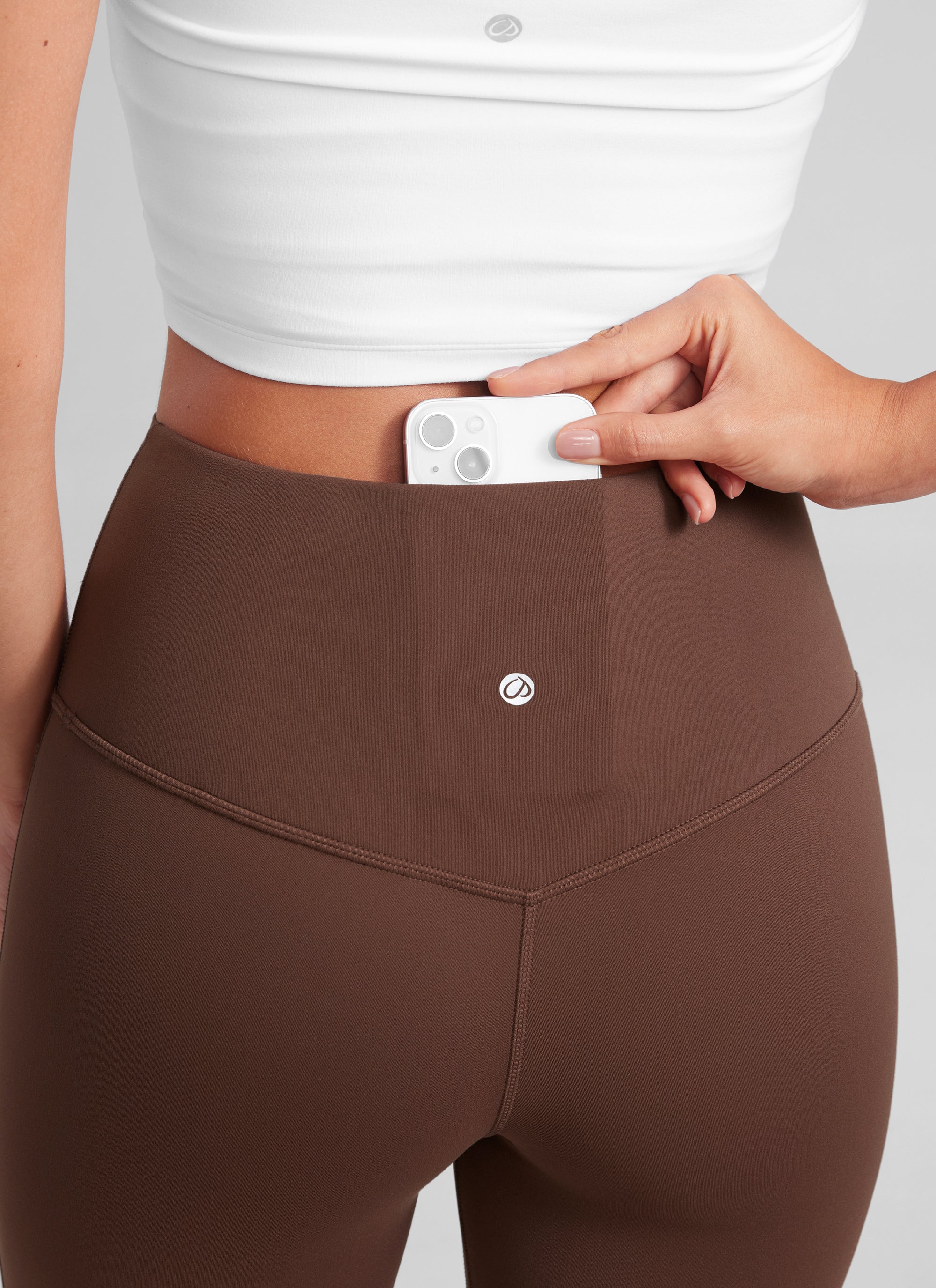 CRZ YOGA Nữ  Quần legging ống loe ngắn có túi, cạp cao, màu Butterluxe , cỡ 30