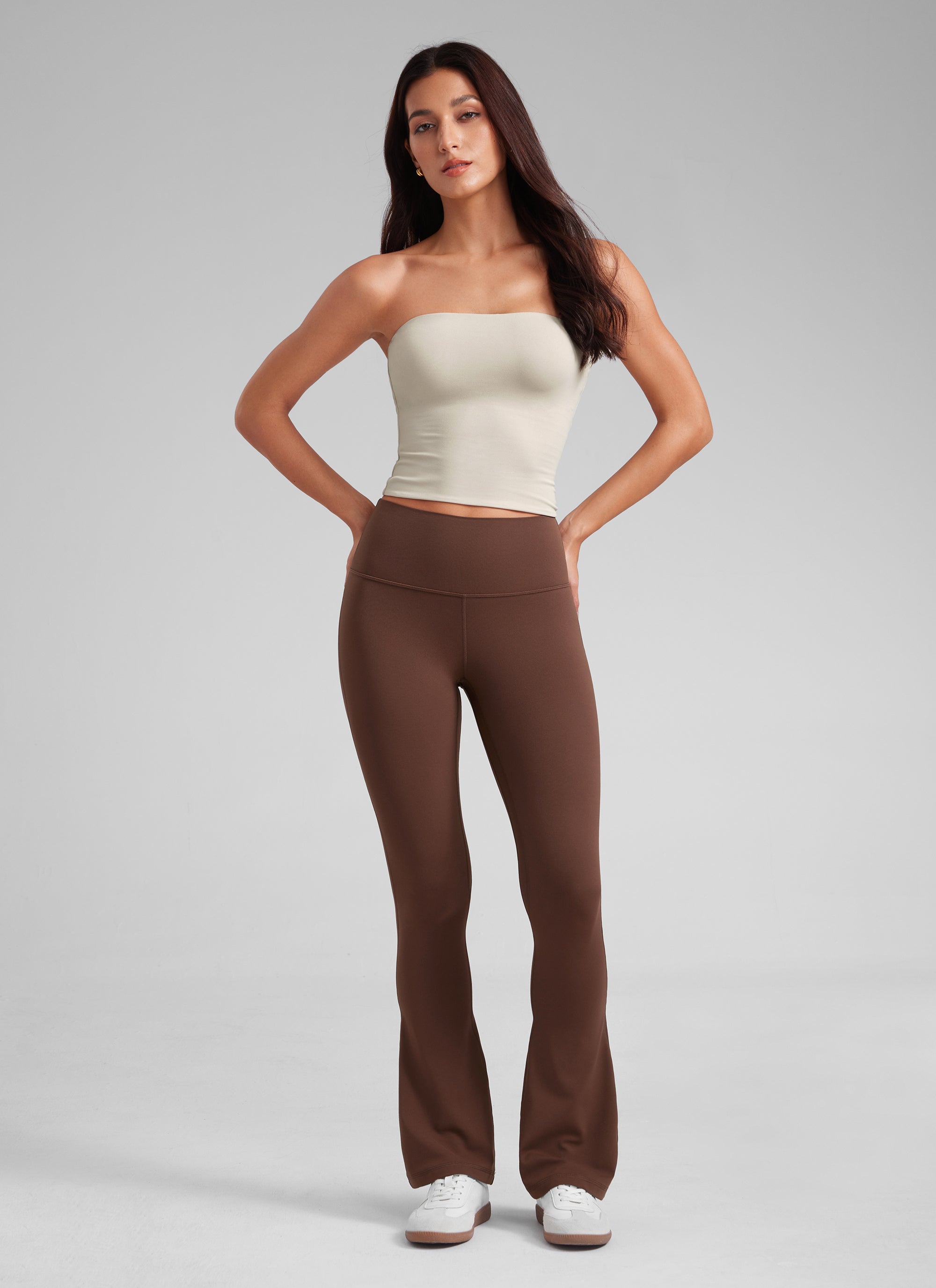 CRZ YOGA Nữ  Quần legging ống loe ngắn có túi, cạp cao, màu Butterluxe , cỡ 30