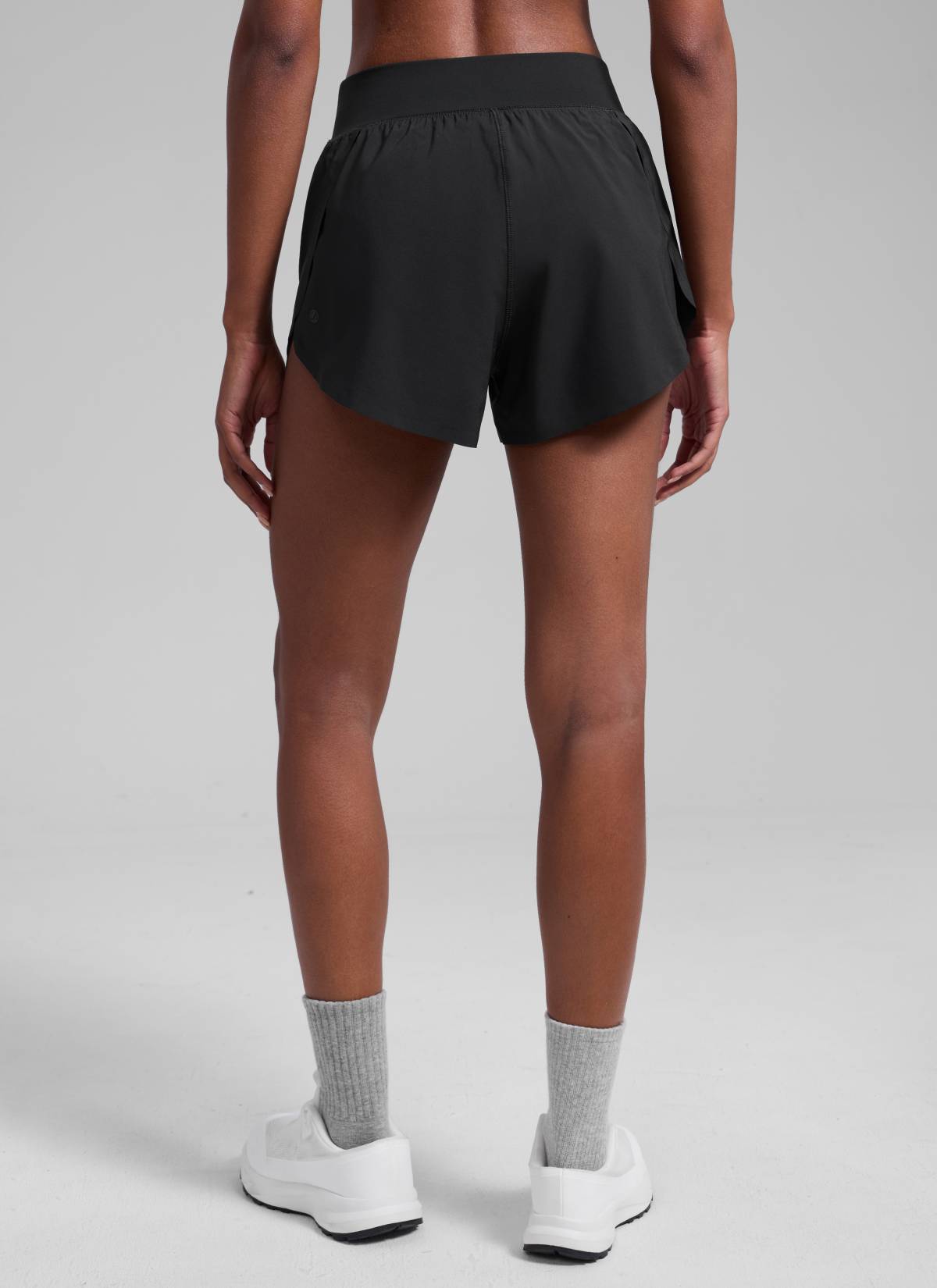 CRZ YOGA Pambabaeng Pambabaeng Pangtakbo High Rise Mesh Lined Shorts 3'' Workout Short Itim
