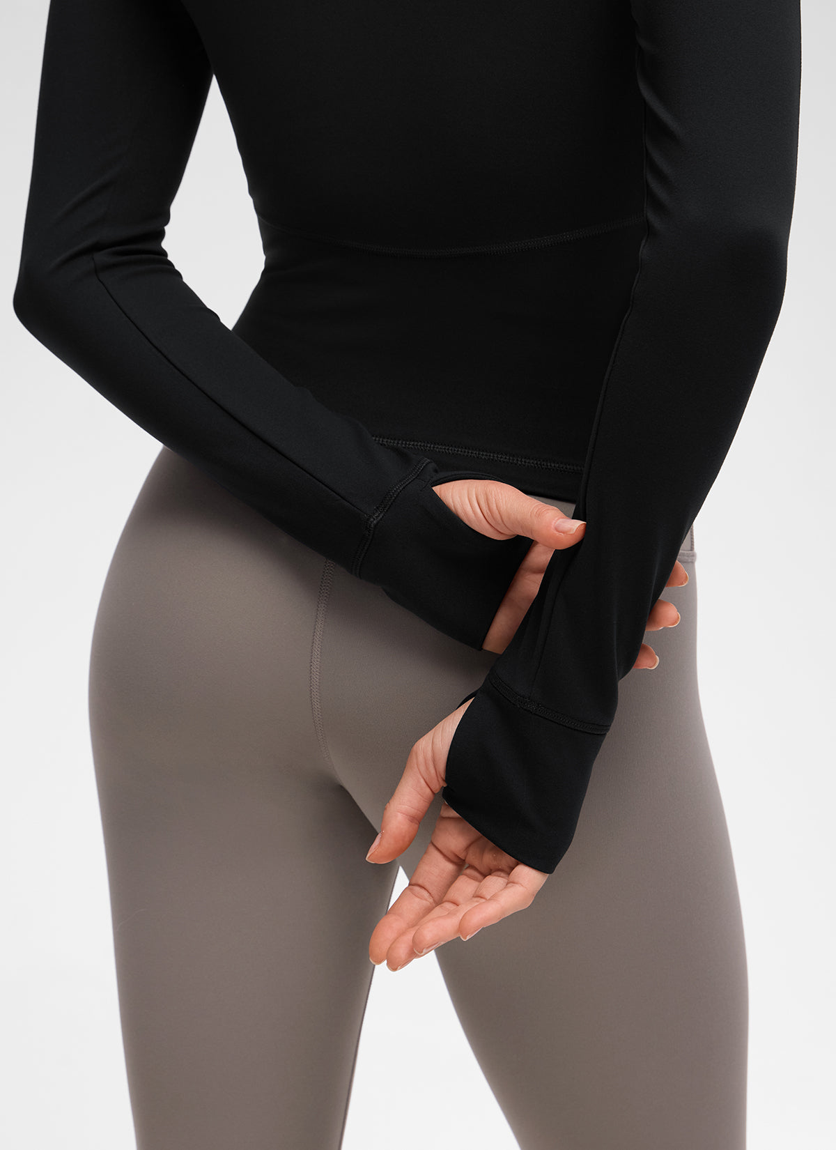 CRZ YOGA 여성용 Butterluxe 캐주얼 V 넥 허리 기장 포켓 자켓 블랙