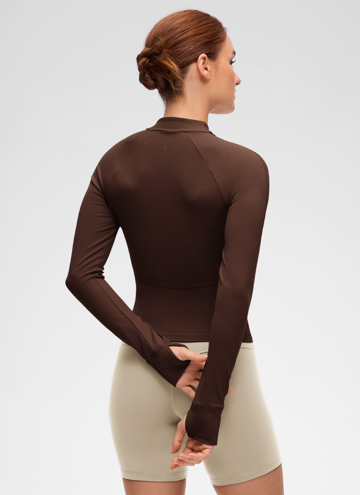 CRZ YOGA 여성용 Butterluxe 캐주얼 V 넥 허리 기장 포켓 자켓 라바 브라운
