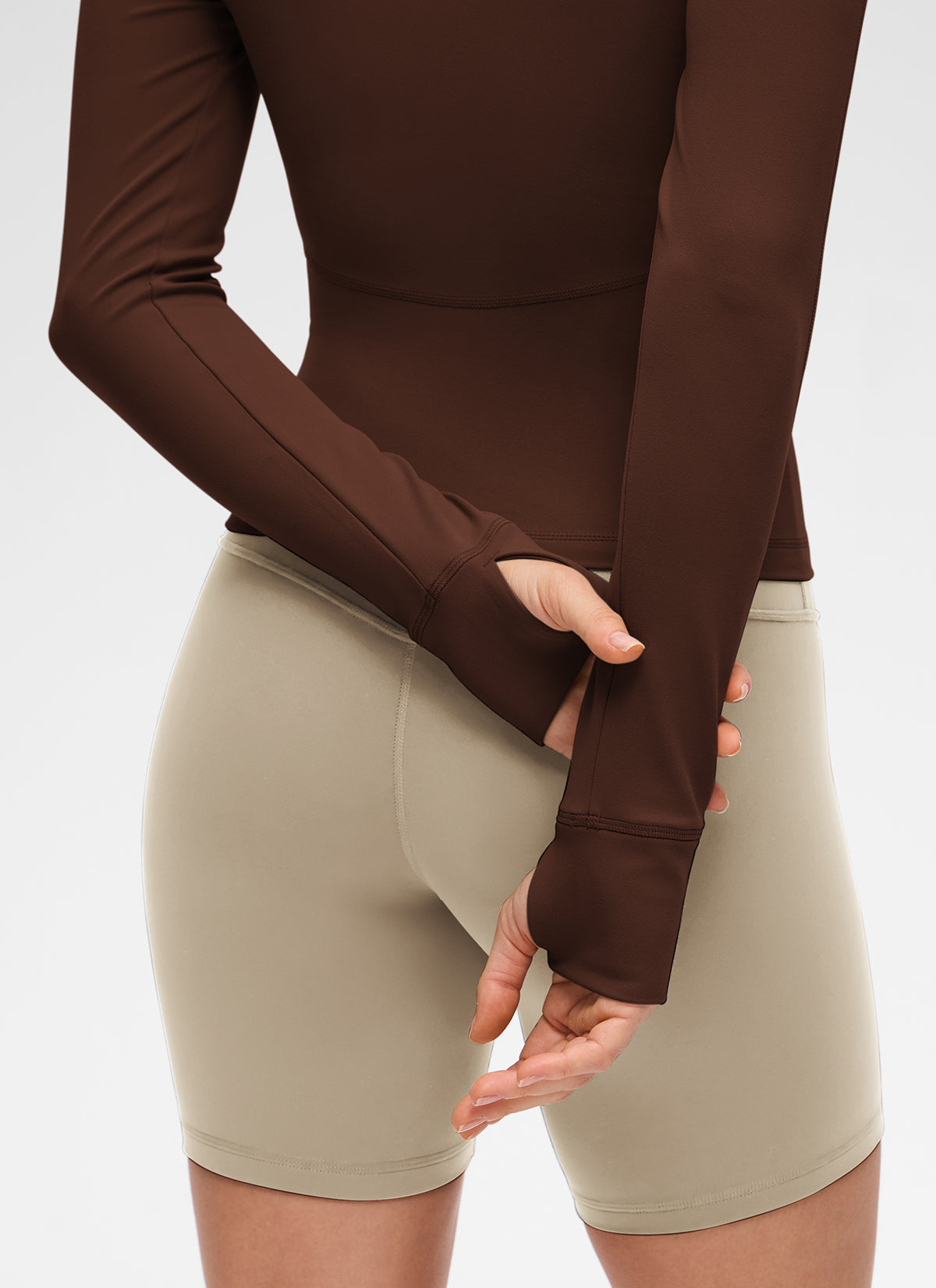 CRZ YOGA 여성용 Butterluxe 캐주얼 V 넥 허리 기장 포켓 자켓 라바 브라운