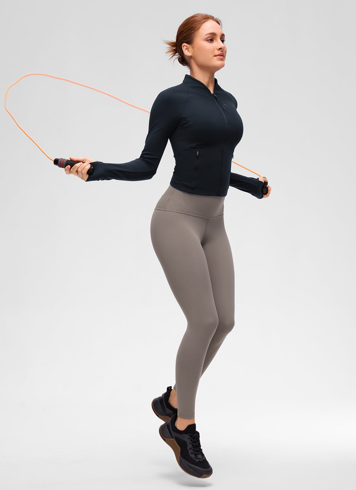 CRZ YOGA 여성용 Butterluxe 캐주얼 V넥 허리 기장 포켓 자켓 트루 네이비