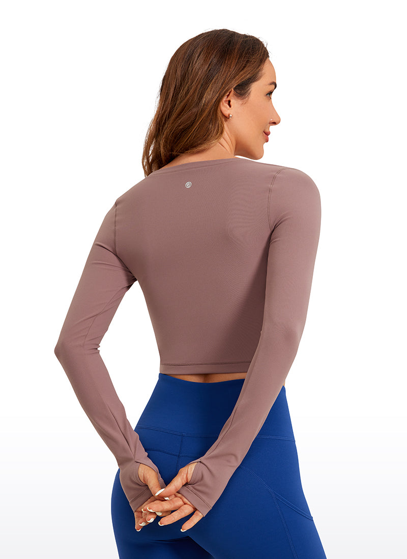 CRZ YOGA Legging Yoga Lengan Panjang " Butterluxe " untuk Wanita, Warna Mauve