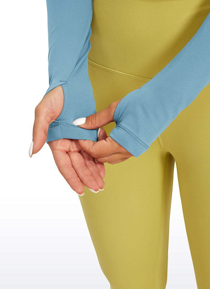 CRZ YOGA Legging Yoga Lengan Panjang " Butterluxe " untuk Wanita, Warna Biru Murn
