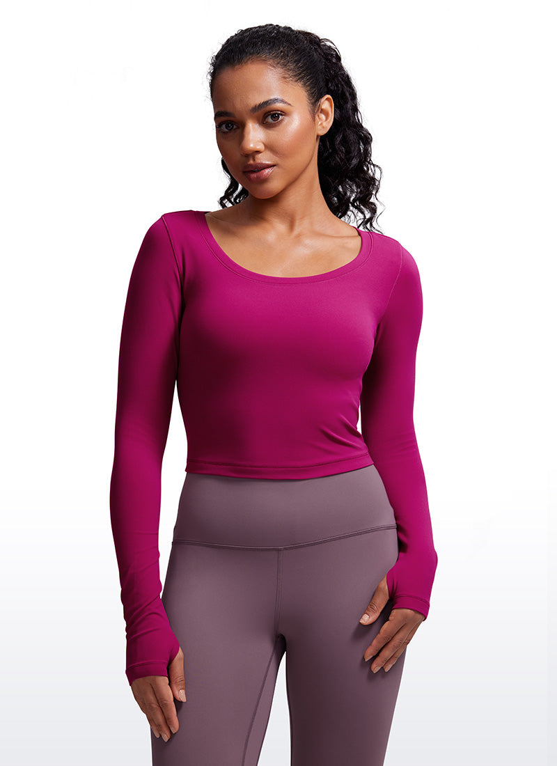 CRZ YOGA Legging Yoga Lengan Panjang " Butterluxe " untuk Wanita, Warna Magenta Ungu