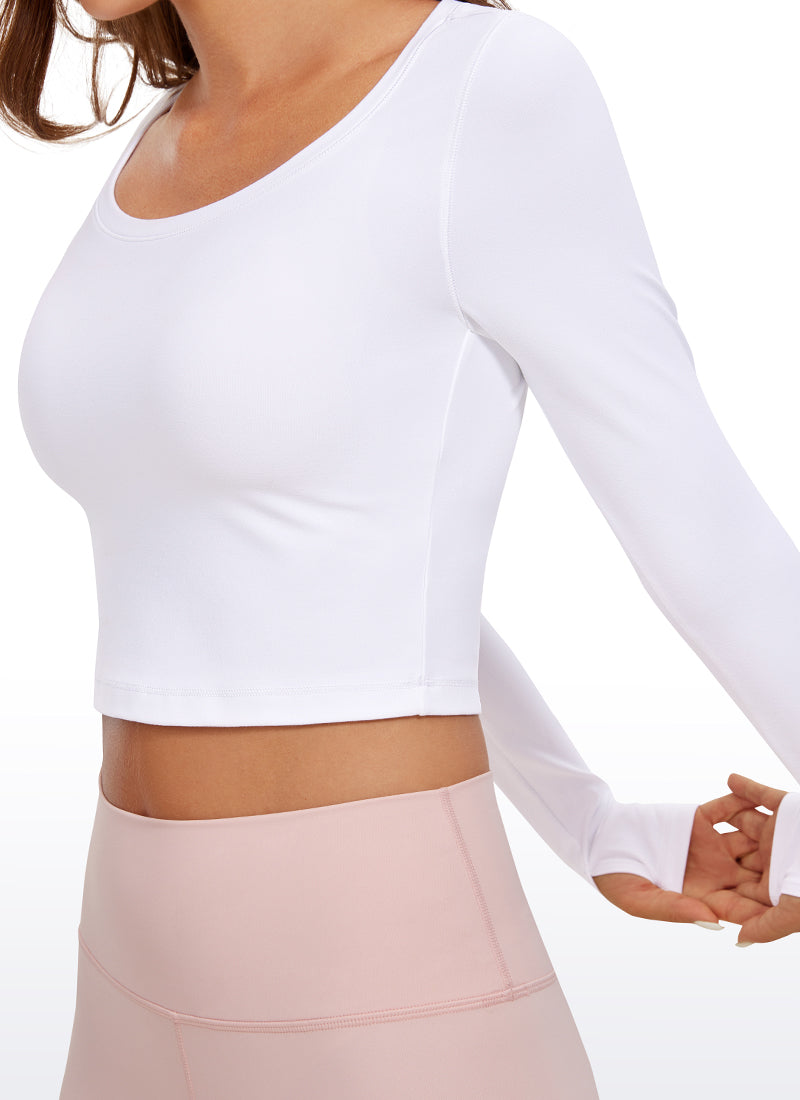 CRZ YOGA Legging Yoga Lengan Panjang " Butterluxe " untuk Wanita, Warna Putih