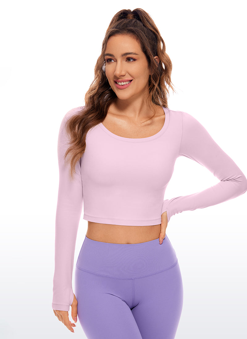 CRZ YOGA Legging yoga lengan panjang Butterluxe untuk wanita Pink Peony