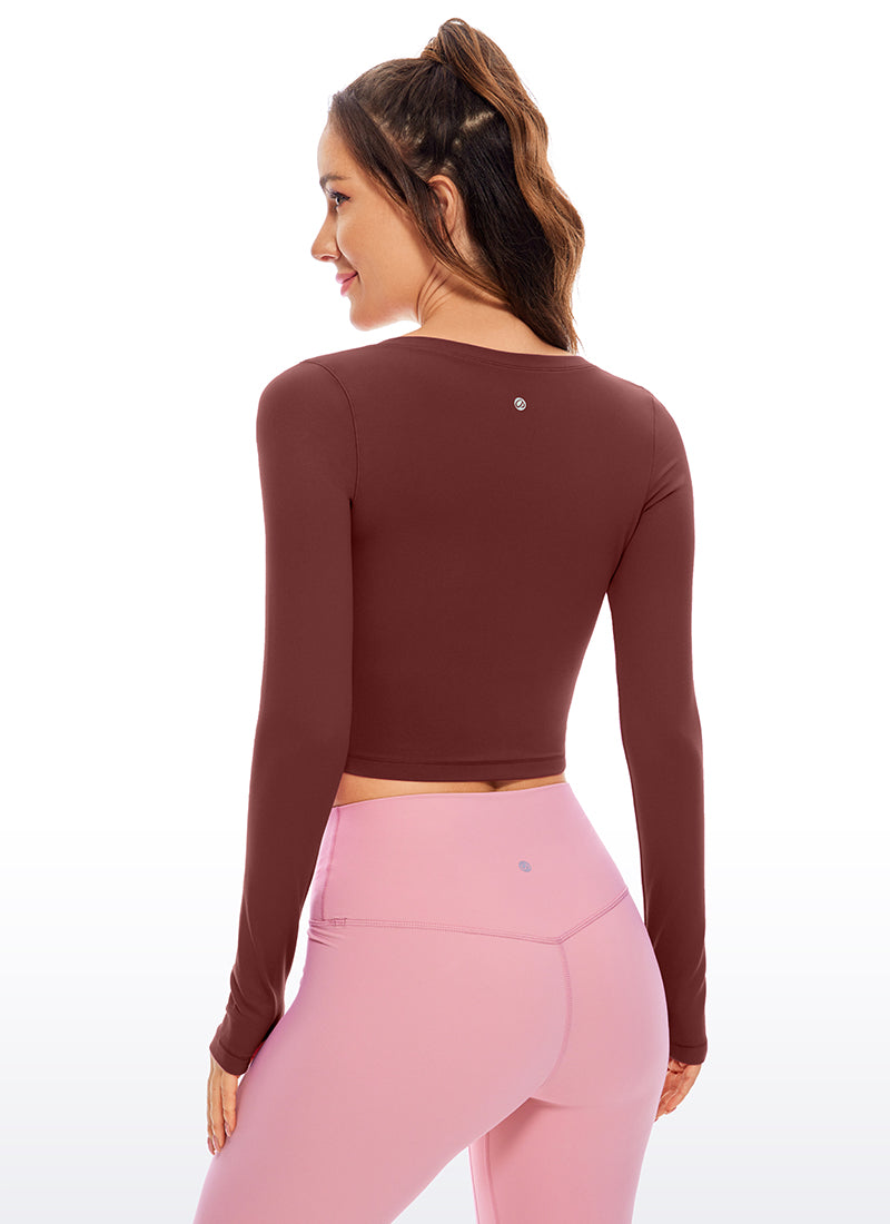CRZ YOGA Legging Yoga Lengan Panjang " Butterluxe " untuk Wanita, Warna Noctilucence Red