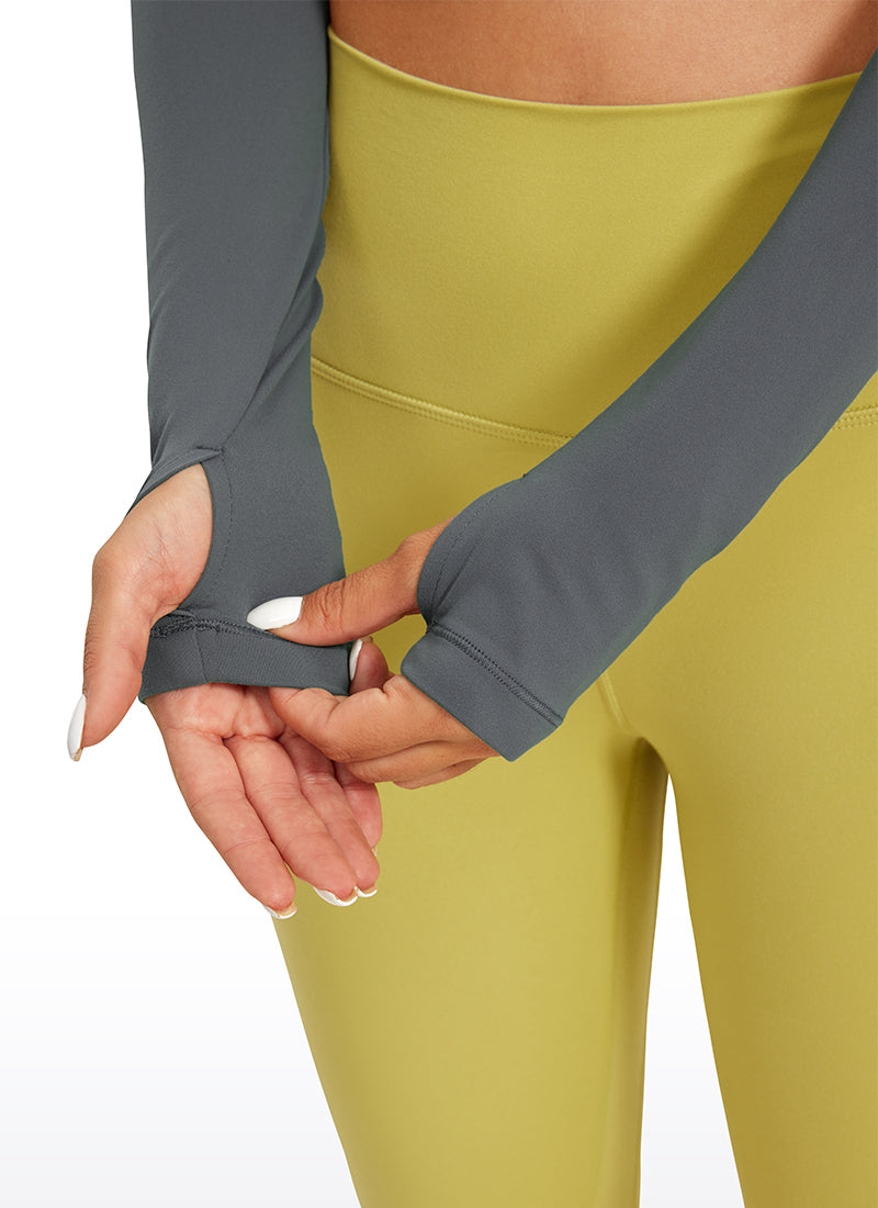 CRZ YOGA Legging yoga lengan panjang Butterluxe untuk wanita, warna Lava Smoke Grey