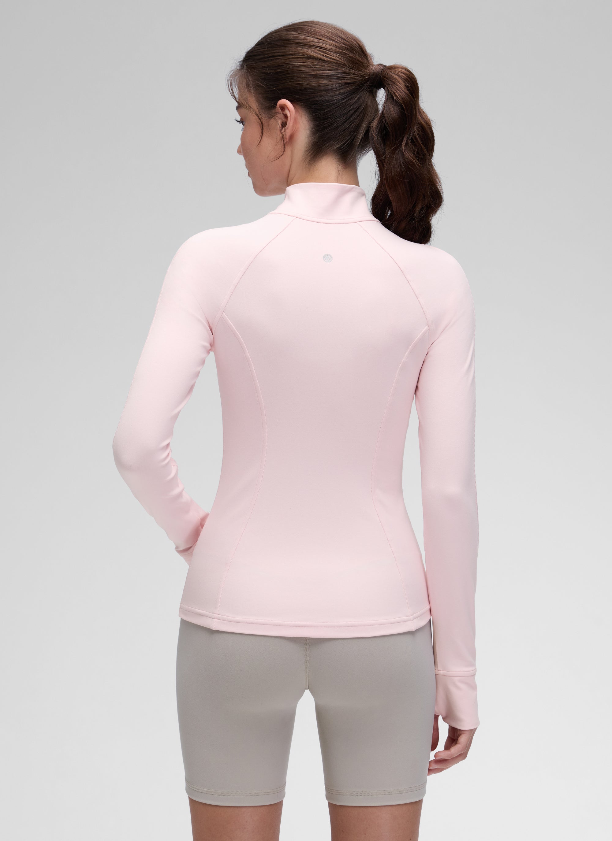 CRZ YOGA महिलाओं के योगा स्लिम फिट टॉप्स Butterluxe फुल ज़िप लॉन्ग स्लीव्स स्ट्रॉबेरी पिंक