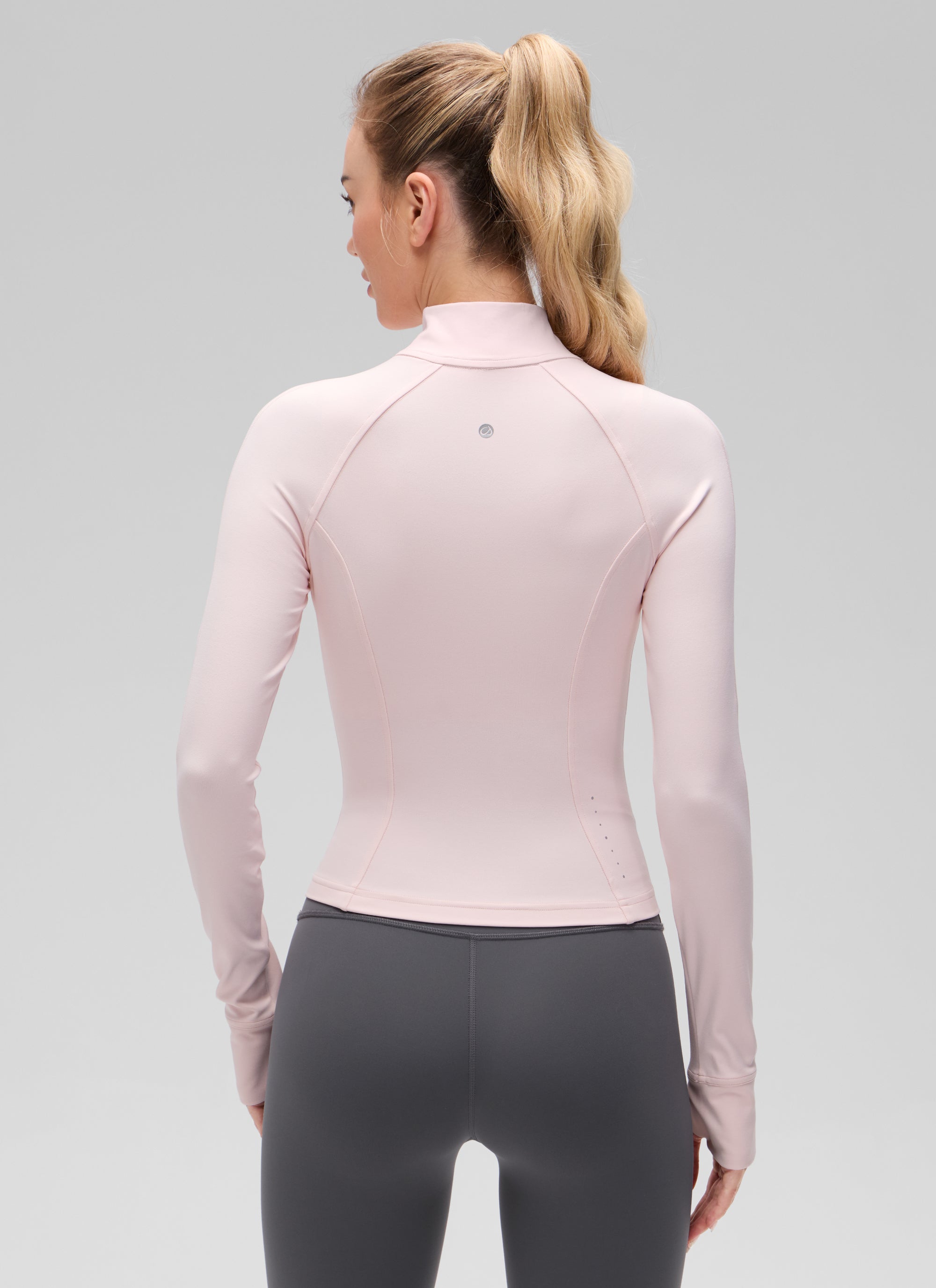 CRZ YOGA Wanita Butterluxe Jaket Pakaian Luar Berpoket Potong Berzip Penuh Strawberi Merah Jambu