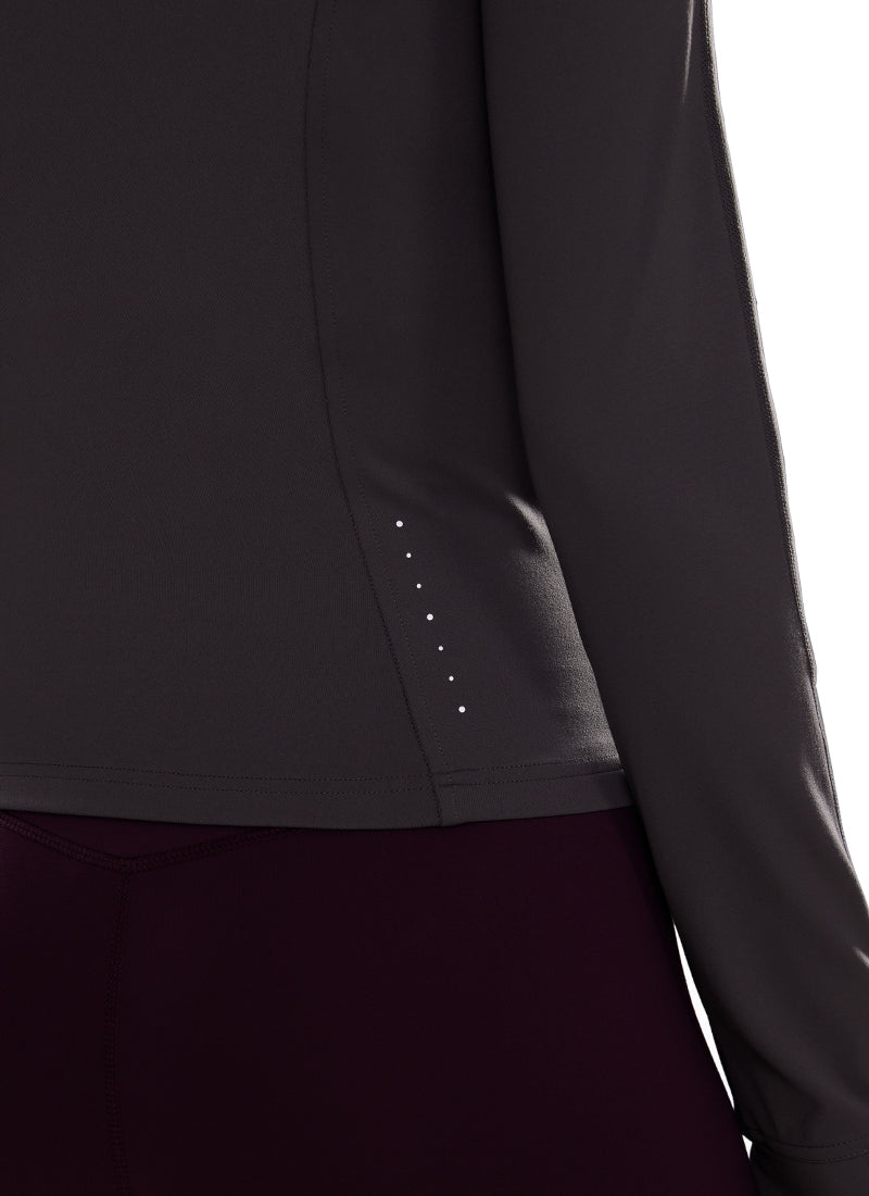 CRZ YOGA Women's Butterluxe Cropped Pocket Outerwear Full Zip Jackets Tornado