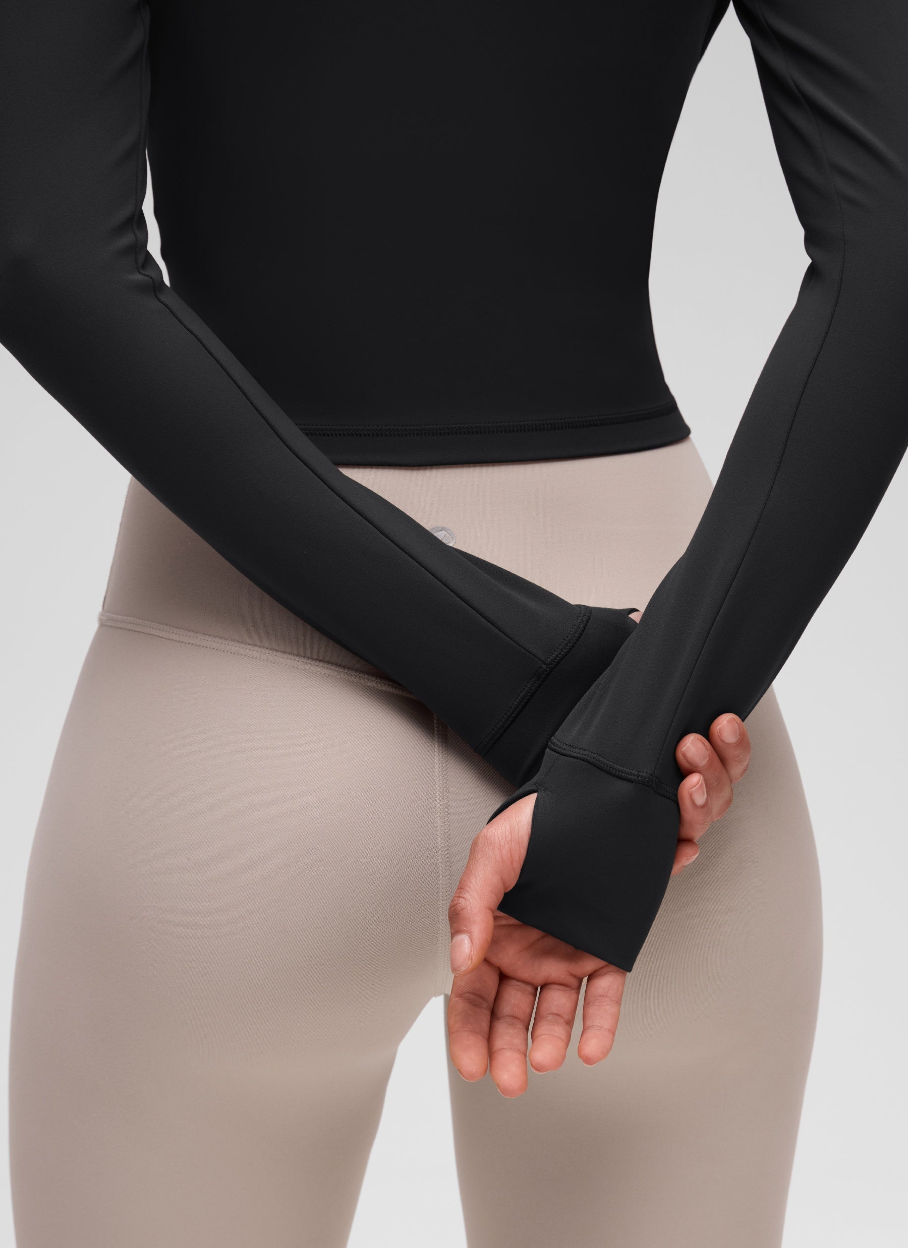 Áo khoác ngoài Butterluxe dành cho nữ của CRZ YOGA, có khóa kéo toàn bộ, màu đen