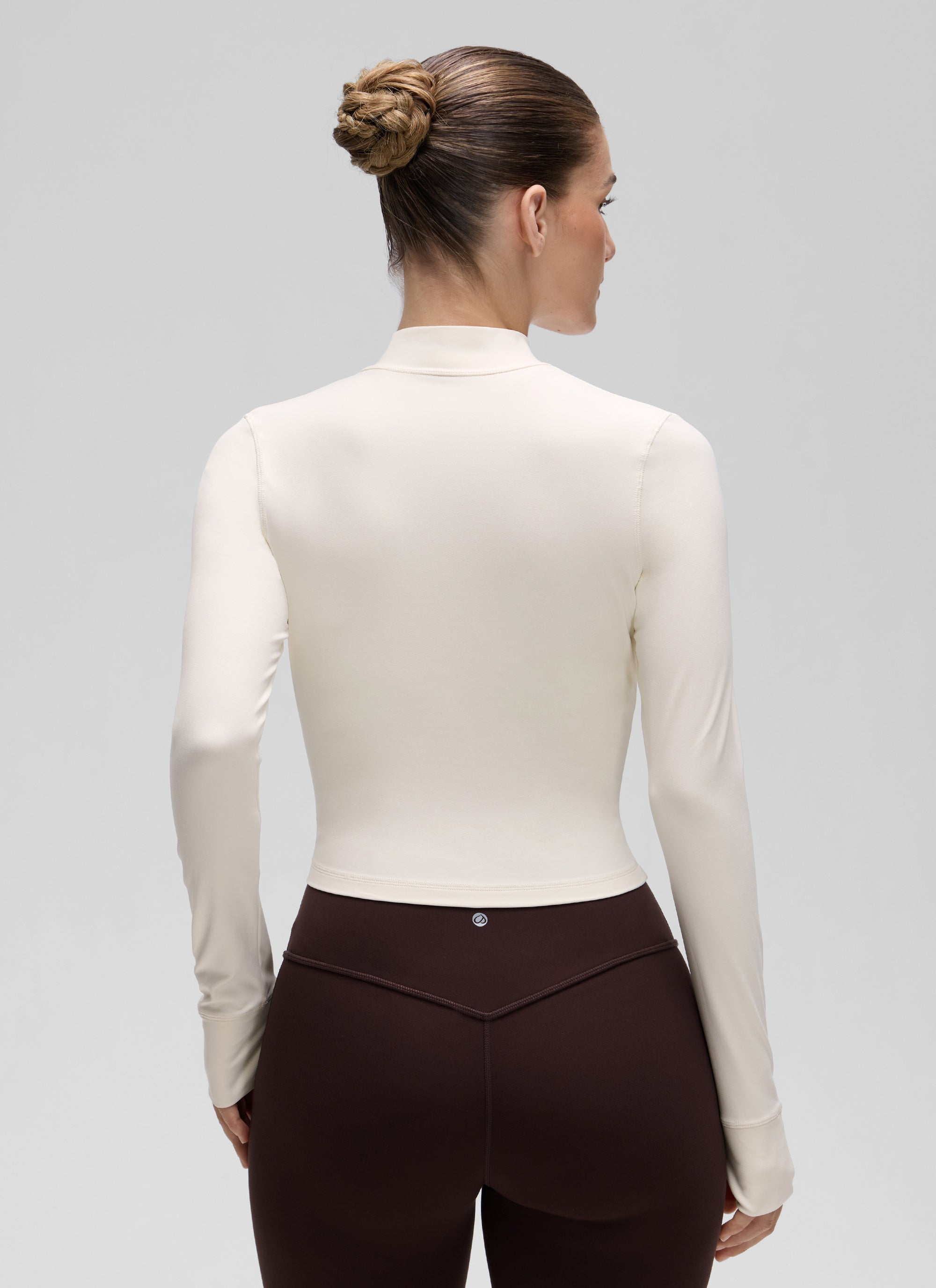 Áo khoác ngoài Butterluxe dành cho nữ của CRZ YOGA, có khóa kéo toàn bộ, màu Trắng và Màu mơ