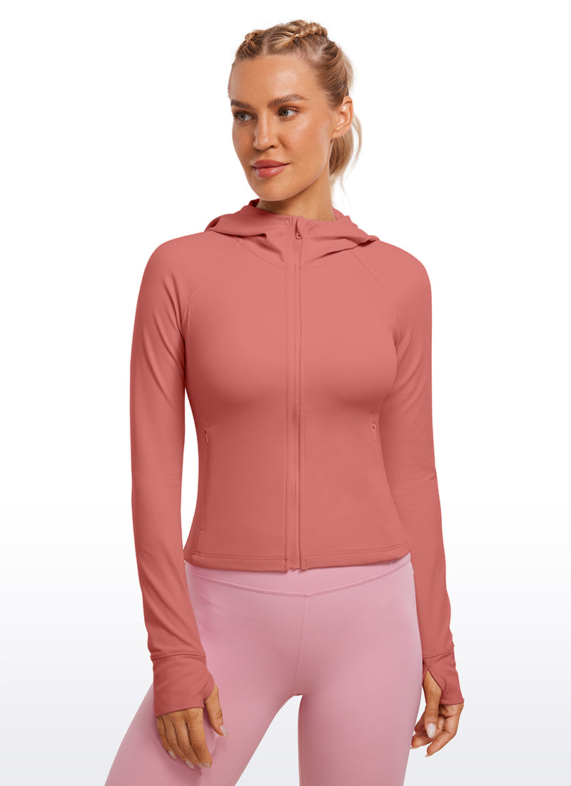 CRZ YOGA Women's Butterluxe Outerwear Full Zip Hoodies Jackets Briar Rose